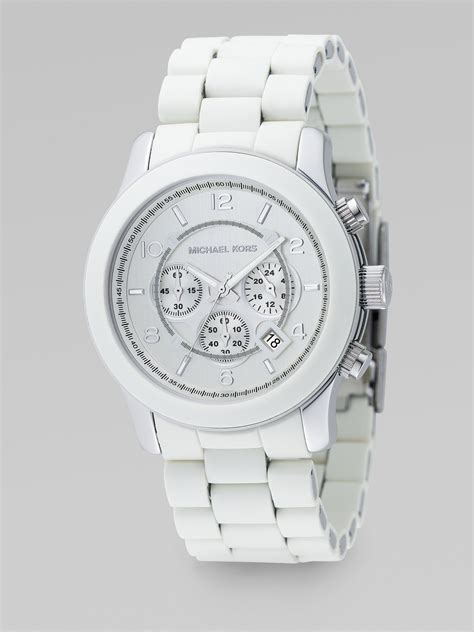 michael kors watch white band